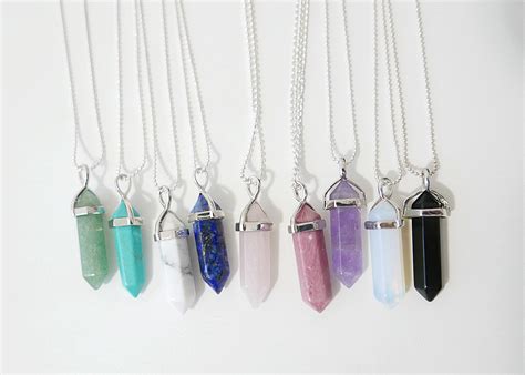 sale pointed crystal necklace emily thai jewelry  store