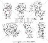 Cartoon Hurt Boy Stomach Coloring Children Body Child Bigstock Toothache Vector Finger Girl 5pm 9am Est Support Ache sketch template