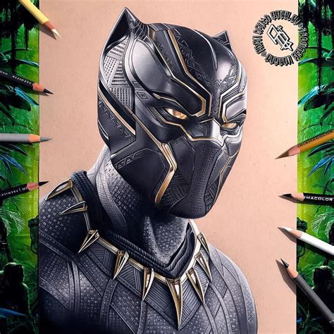 pin  ellie graber  characters  fanart black panther drawing