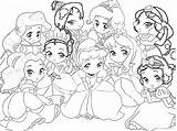 Coloring Princess Disney Pages Baby Drawing Sketch Chibi Cute Imagenes Para Princesas sketch template