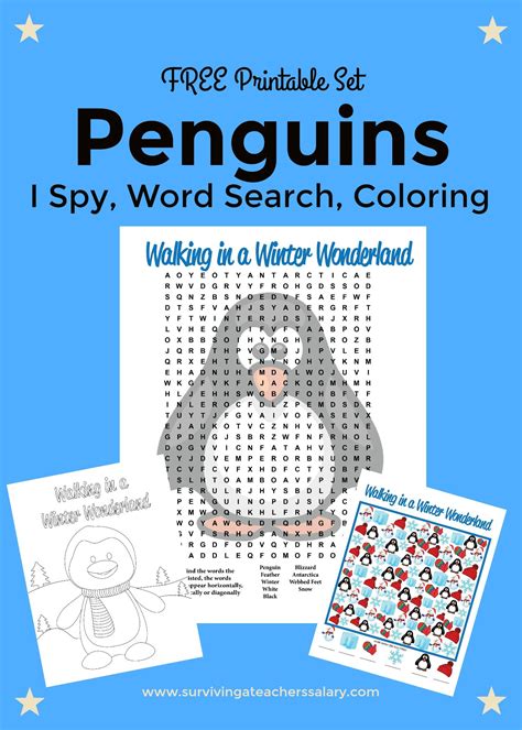 printable penguins worksheets coloring pages  coloring