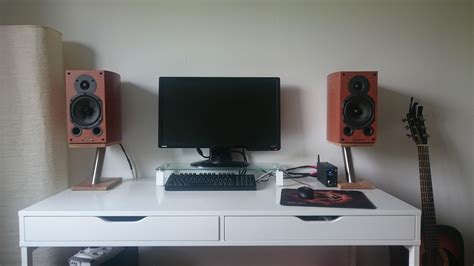bedroom setup  speakers  amp  diy speaker stands sounds great
