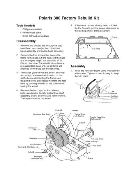polaris  rebuild kit instructions  axle belt mechanical