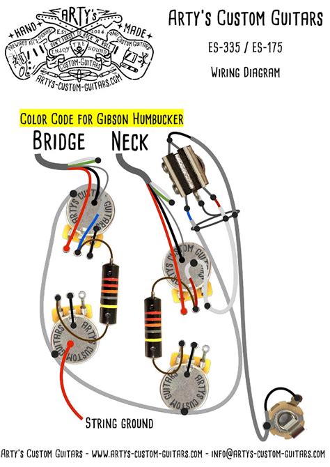 wiring diagram es  es  artys custom guitars guitar kits  guitar guitar amp gibson