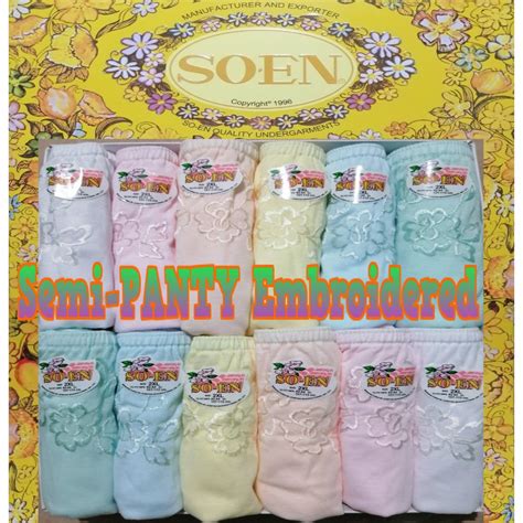 original soen smp semi panty embroideredmixed printed panty  womens shopee philippines