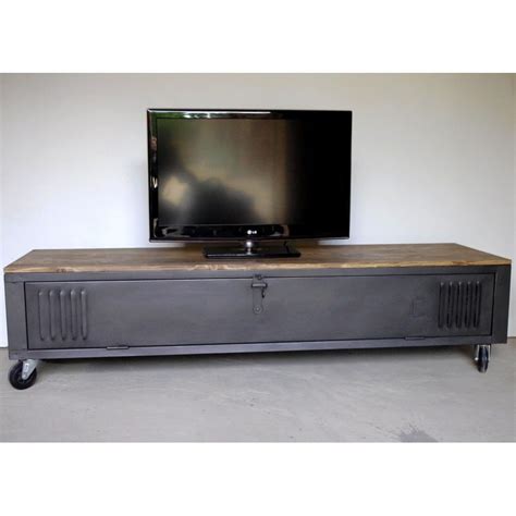 vestiaire transforme en meuble tv industriel metal  bois