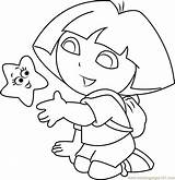 Dora Explorer Coloring Cartoon Star Stars Pages Printable Coloringpages101 A4 Categories sketch template