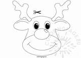 Rudolph Mask Christmas Craft Coloring sketch template