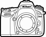 Appareil Camara Nikon Objets Coloriages Resultado Tampon Dibujos sketch template