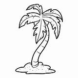 Palma Spiaggia Plage Palmiers Arbre Coloritura Pagina Libro sketch template