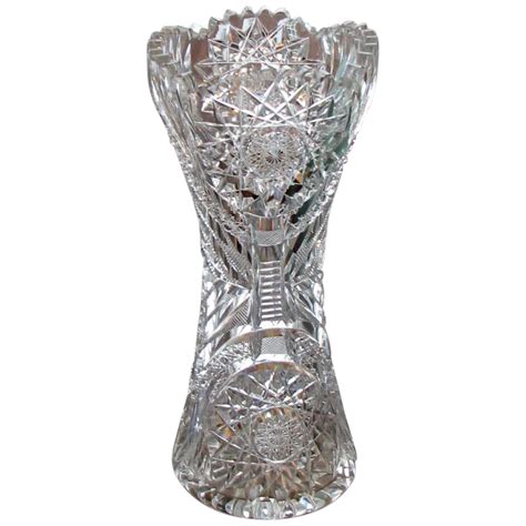 11 1 2” American Brilliant Period Cut Glass Vase Vanbibber Antiques