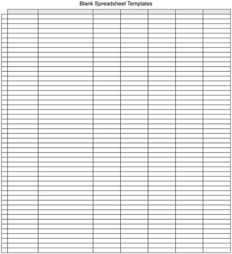 printable blank spreadsheet templates  spreadsheets spreadsheet