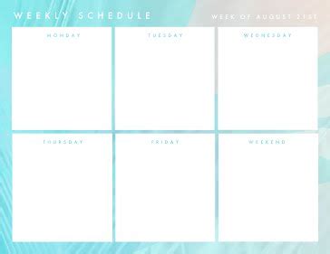 week schedule template customize  picmonkey