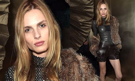 andreja pejic flaunts her long slender pins in leather mini shorts in new york daily mail online