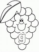Grapes Clipart Coloring Library Cute sketch template