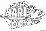 Mario Odyssey Coloring Logo Super Pages Nintendo Printable Print Book sketch template