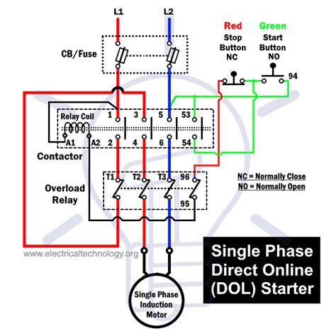 single phase motor starter wiring diagram  faceitsaloncom