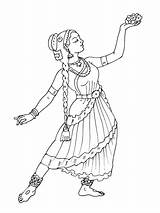 Coloriage Danseuse Indienne Danse sketch template