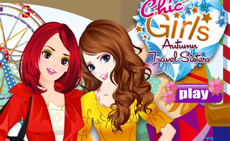 dressup24h chic autumn travel sisters dress up game