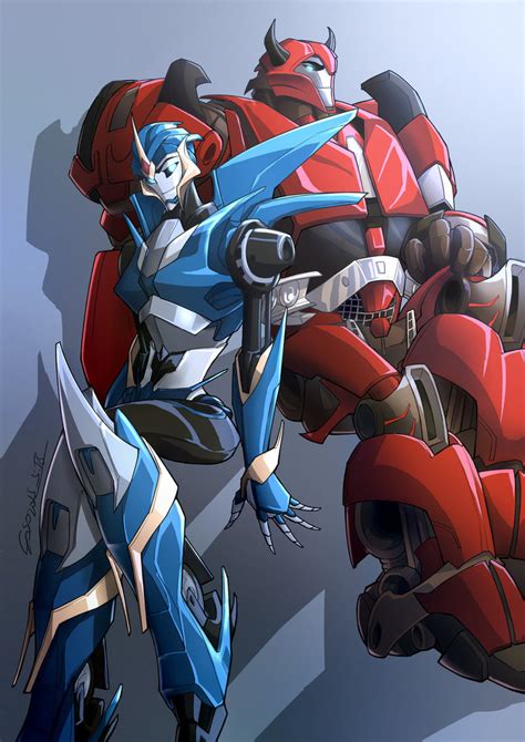 [tfp]cliffjumper and arcee by mr so on deviantart