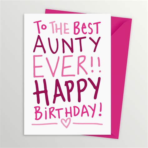 best ever auntie aunt aunty birthday card by a is for alphabet