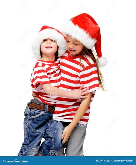 christmas kids stock image image  portrait friendship