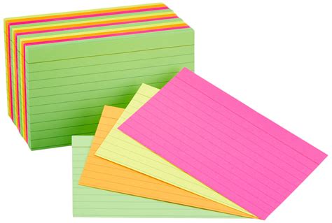 buy amazon basics ruled index flash cards assorted neon colored