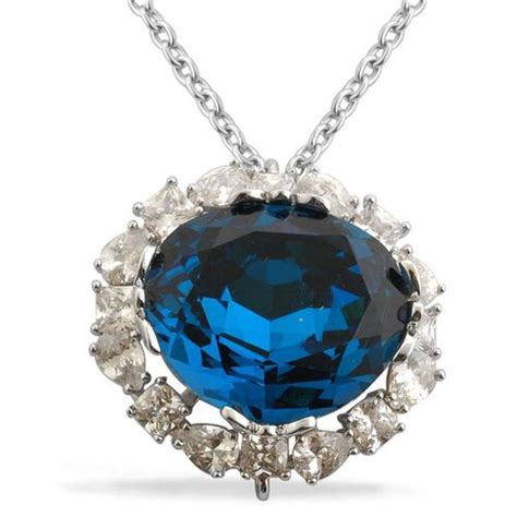 hope diamond replica necklace size    simulated blue