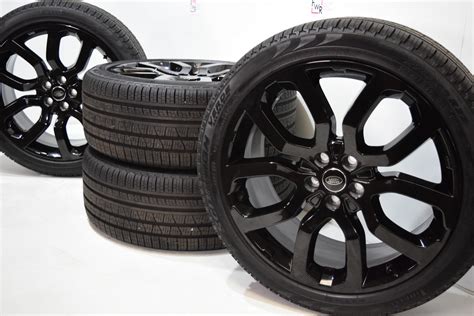 range rover sport full   wheels rims factory oem tires black  factory wheel