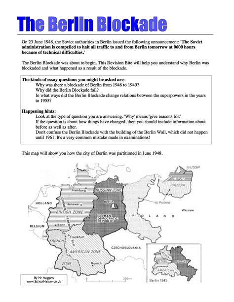 blockade  berlin summary worksheet