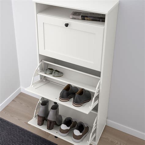 brusali shoe cabinet   compartments white  ikea