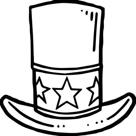 top hat coloring page    clipartmag