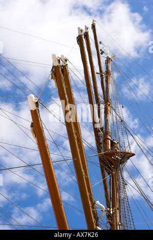 classic ship mast  crossbeam stock photo alamy