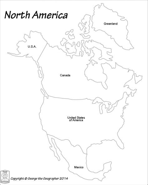 printable blank north america map