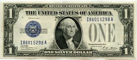 silver certificate series    dollar bill silver