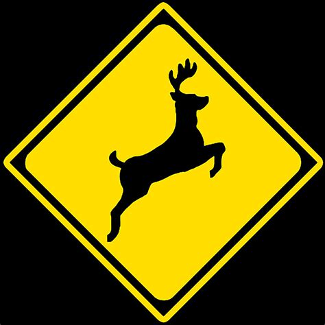 deer crossing sign digital art  marvin blaine