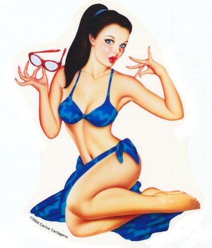 sexy vintage 50 s la fifties pin up girl sticker decal ebay