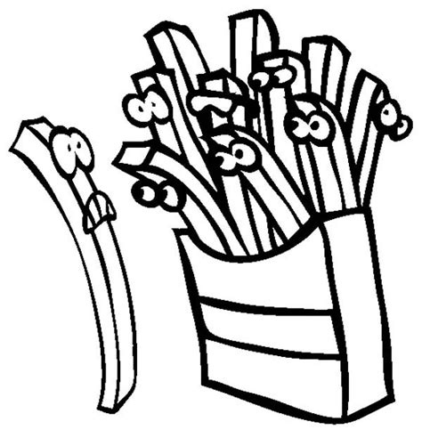 cartoon  french fries coloring page cartoon  french fries coloring