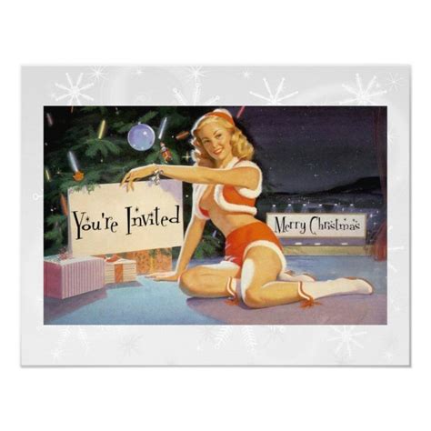 Retro Christmas Pinup Card Zazzle