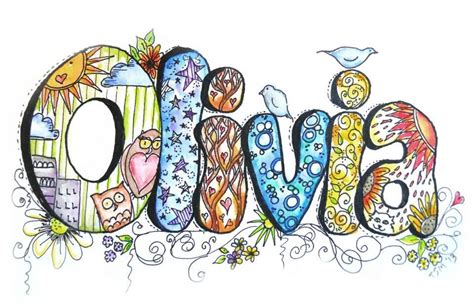 bubble letter olivia  coloring pages coloring pages  names