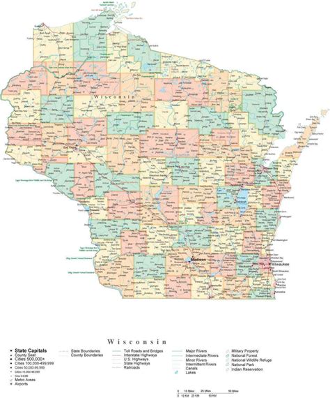 state map  wisconsin  adobe illustrator vector format map resources