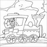 Capotreno Steam Autista Mewarnai Colorat Disegno Circus Persone Transport sketch template