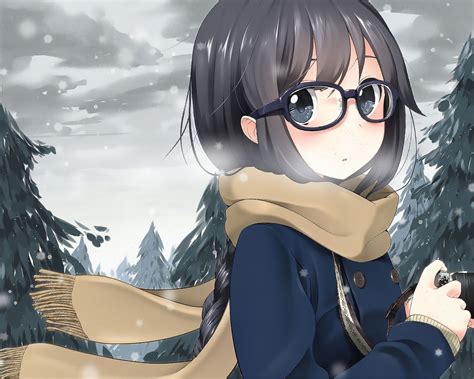 cute anime girl with glasses wallpapers wallpaper cave