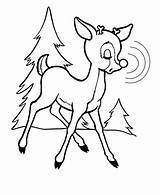 Rudolph Coloring Pages Reindeer Nosed Red Printable Kids sketch template