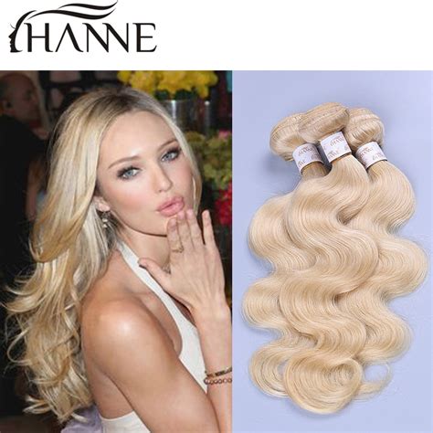 Russian Blonde Hair Bundles 613 Honey Blonde Weave 4 Pcs Blonde Remy