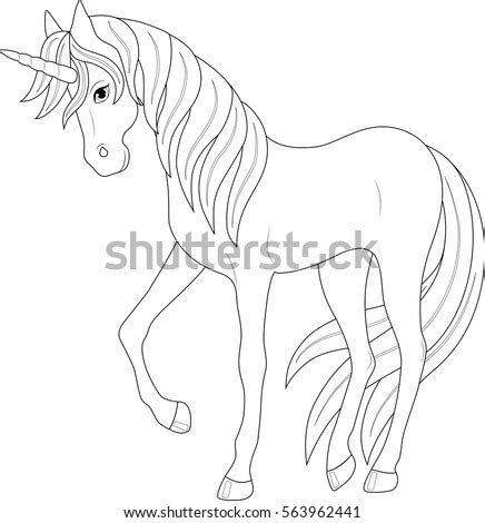 cute fairy unicorn coloring page stock vector  shutterstock
