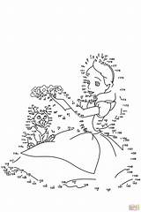 Dot Alice Wonderland Printable Pages Coloring Disney Drawing Crafts sketch template