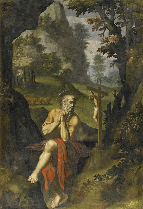The Penitent Saint Jerome In A Landscape Painting By