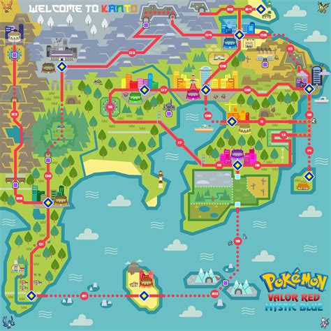 kanto map  labels pokemon kanto map  kanto map breakdown
