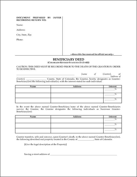 revocation  beneficiary deed arizona form form resume examples